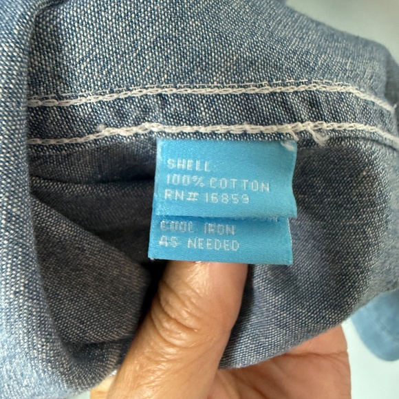 J. McLaughlin Chambray with front pockets and button front, Small - Picture 5 of 6